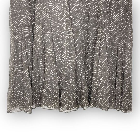 Charter Club Brown Beige Silk Flared Pleated Lined Midi Skirt Women’s Size 14 - Picture 4 of 11